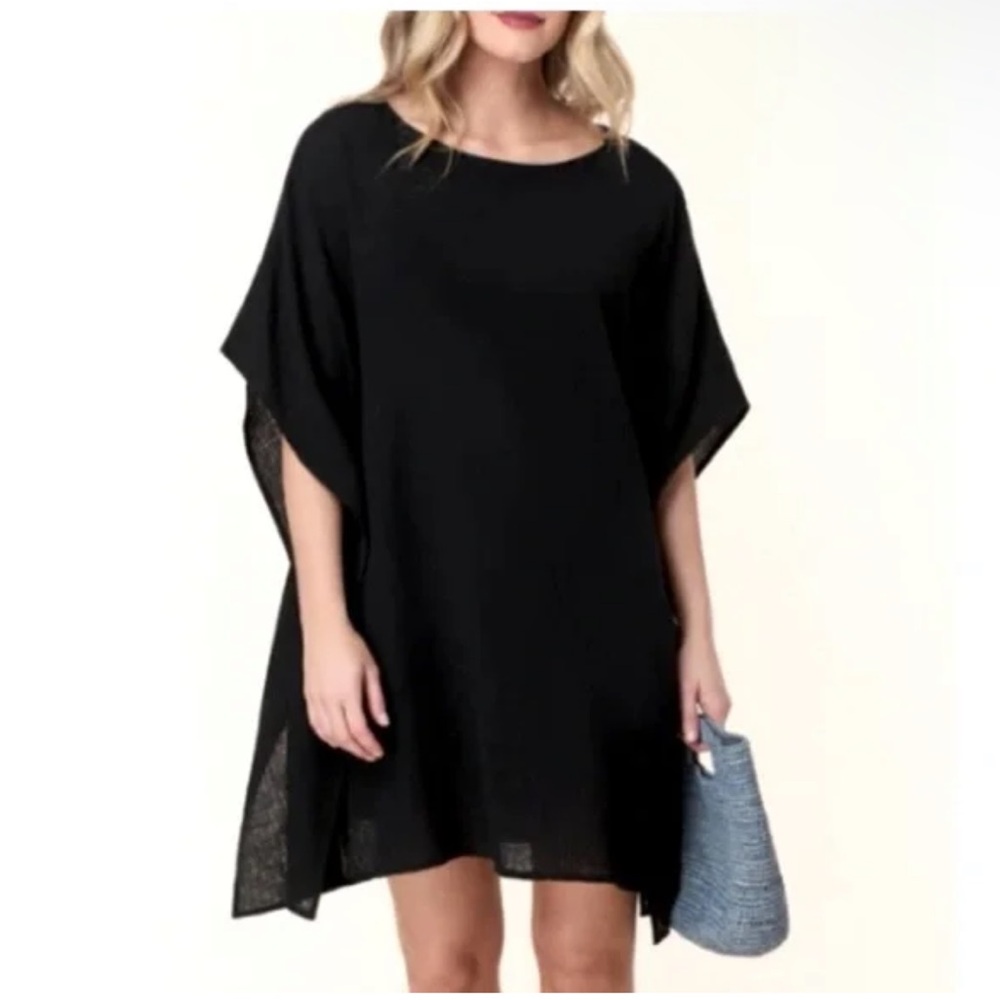 Andie Magdalena Kaftan Coverup 100% Cotton in Black S/M